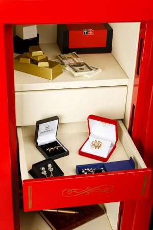 Сейф взломостойкий VALBERG РУБЕЖ 99 EL GOLD (красный) от компании Абсолют